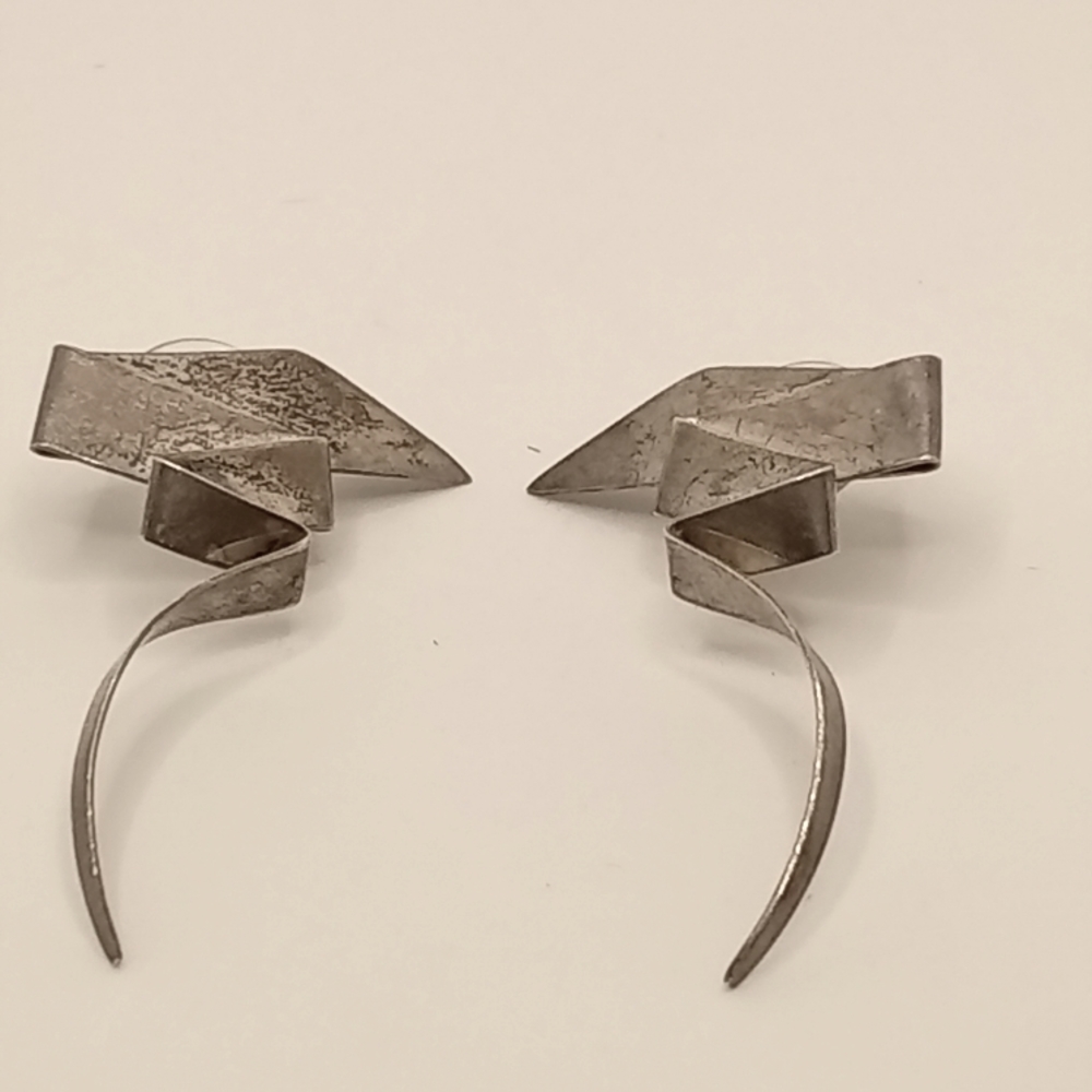 STERLING SILVER MODERNIST EARRINGS